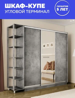 E1shkaf kupe e1 ekspress ut 3 h dvernyj dsp zerkalo beton1 0