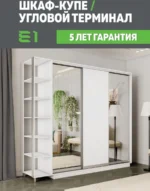 E1shkaf kupe e1 ekspress ut 3 h dvernyj zerkalo dsp belyj sneg1 0