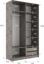 E1shkaf kupe e1 esta 2 h dvernyj 8 belyh stekol beton1 5