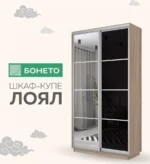 E1shkaf kupe e1 loyal 2 h dvernyj steklo chernoe zerkalo sonoma1 7