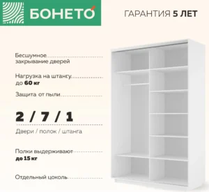 E1shkaf kupe e1 loyal 2 h dvernyj zerkalo belyj sneg1 0
