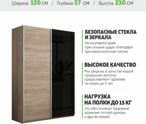 E1shkaf kupe e1 prajm 2 h dvernyj dsp steklo chernoe okut d4c2e81 0