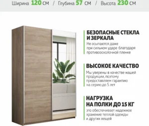 E1shkaf kupe e1 prajm 2 h dvernyj dsp zerkalo okutannyj d 831e611 0