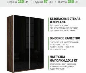 E1shkaf kupe e1 prajm 2 h dvernyj steklo chernoe dovodchi 25b18b1 0