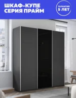 E1shkaf kupe e1 prajm 3 h dvernyj dsp steklo chernoe dsp 185c601 5