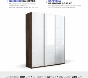 E1shkaf kupe e1 prajm 3 h dvernyj steklo beloe dovodchiki d410d51 0