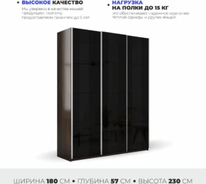 E1shkaf kupe e1 prajm 3 h dvernyj steklo chernoe dovodchi b5f6741 0
