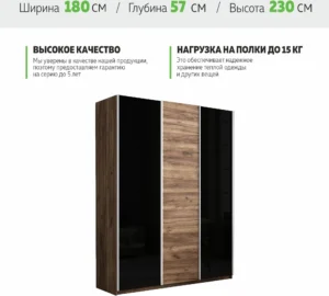 E1shkaf kupe e1 prajm 3 h dvernyj steklo chernoe dsp stek 692e6a1 0