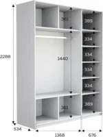 E1shkaf kupe e1 prajm 3 h dvernyj zerkalo steklo beloe ze 0812cc1 7
