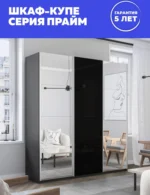 E1shkaf kupe e1 prajm 3 h dvernyj zerkalo steklo chernoe b634501 1